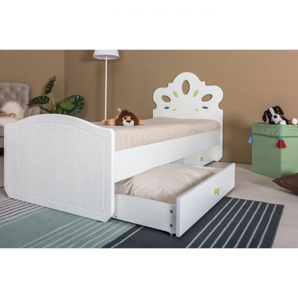 Кровать Алиса с ящиками 11.24, 1938х868х1003, с/м 1900*800, Белый/Ясень ваниль