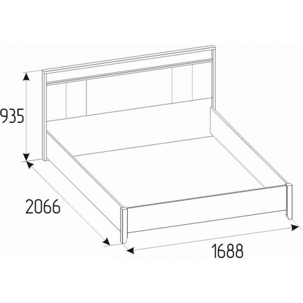 Кровать Люкс Nature 308, 1400 ? 2000 мм, без основания, цвет гаскон пайн / чёрный
