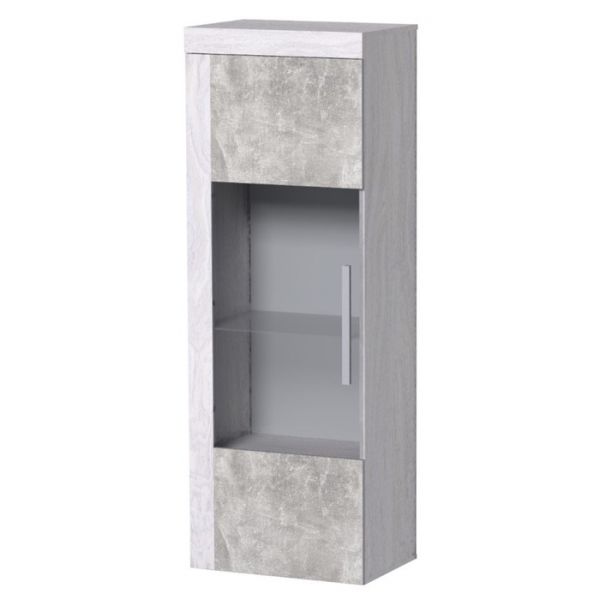 Витрина низкая «Леон 2», 560 ? 389 ? 1758 мм, цвет ясень анкор светлый / ателье светлый