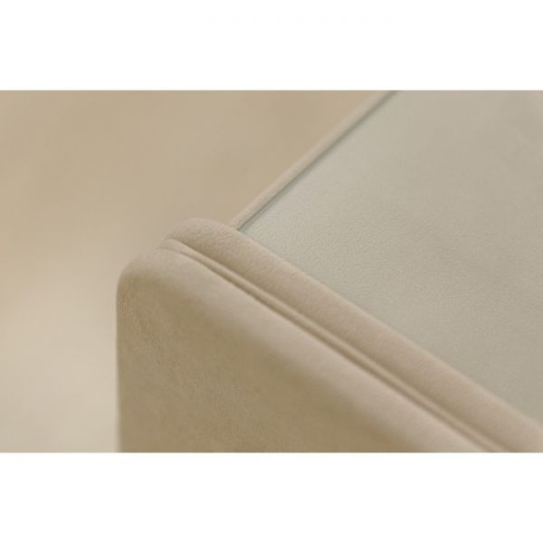 Комод «Алеро», 3 ящика, прозрачное стекло, велюр, цвет бежевый velutto 04