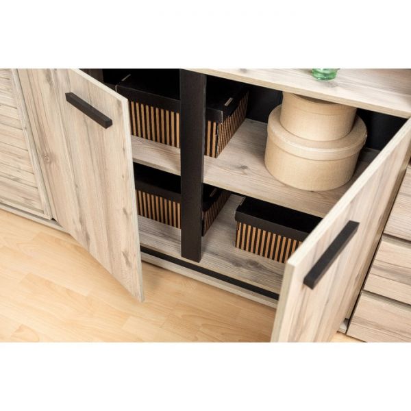 Тумба Nature 5, 1714 ? 445 ? 833 мм, цвет гаскон пайн / чёрный