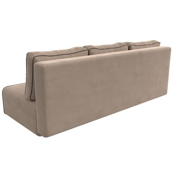 Прямой диван «Приам», механизм еврокнижка, велюр, цвет бежевый