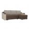 Угловой диван «Монако», механизм еврокнижка, рогожка, цвет бежевый / коричневый
