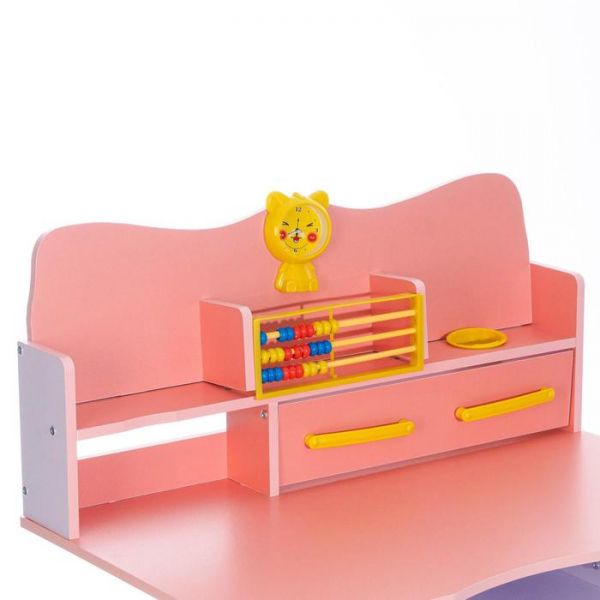 Растущая парта со стулом T21, розовая, ростовая группа №3-4