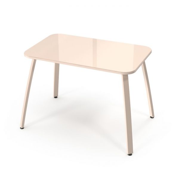 Обеденный стол Stalker, 1030 ? 640 ? 720 мм, ножки бежевые F2, стекло бежевое