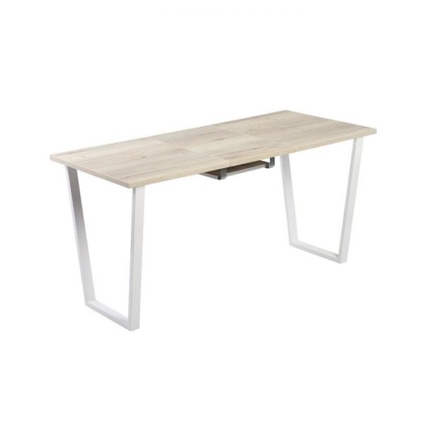 Стол АТЛАНТ-02 1200/1700*800х750 Галифакс белый/Опора АТЛАНТ-Белый глянец