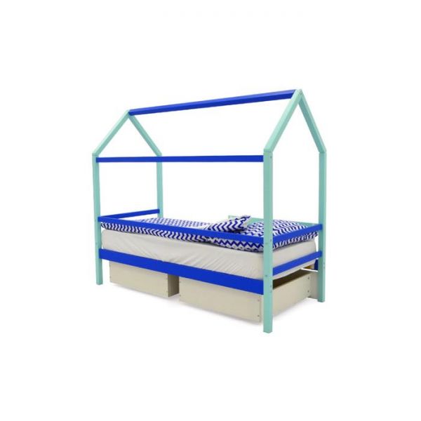 Детская кровать-домик Бельмарко Svogen мятно-синий