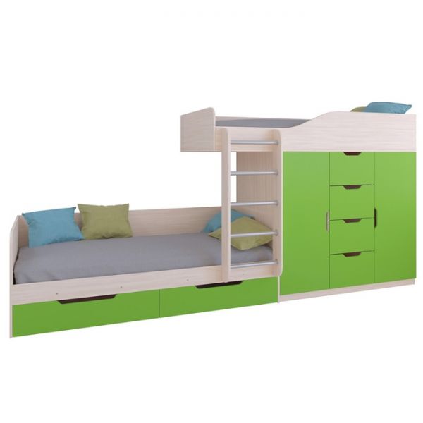 Детский комплекс «Астра 6», цвет дуб молочный/салатовый