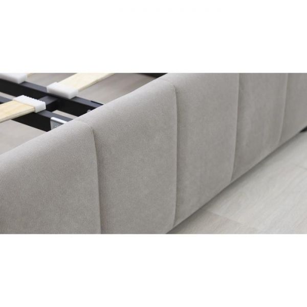 Кровать Милана, 1600х2000, ортопедическое осн+ПМ, Светлый кварцевый серый/Фог