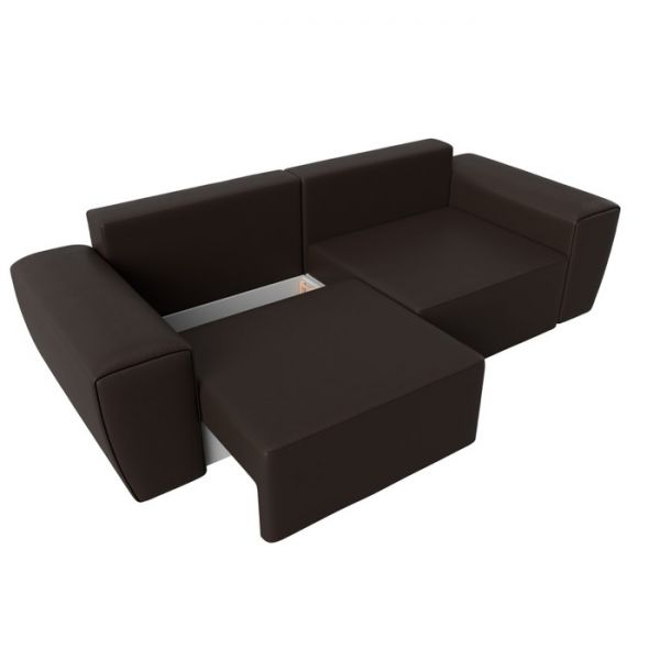 Прямой диван «Беккер», механизм еврокнижка, экокожа, цвет бежевый