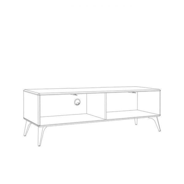 Тумба под ТВ Спейс 13.64, 1400х432х457, Белый/Белый глянец МДФ