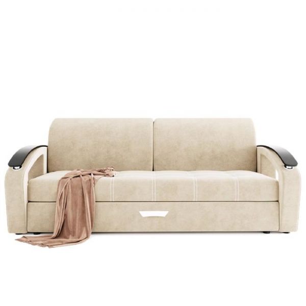 Диван прямой «Дубай», еврокнижка, ППУ, велюр, цвет селфи 01