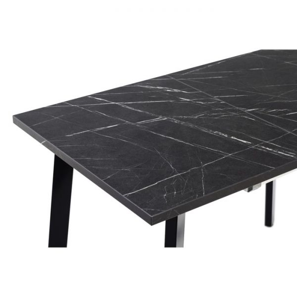 Стол АТЛАНТ-02  1200/1700х800х760 Камень Черный/Ножеки титан черные матовые