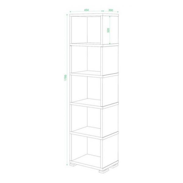 Стеллаж, 450 ? 300 ? 1790 мм, цвет нельсон