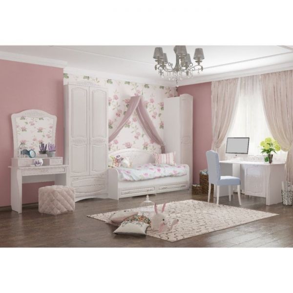 Шкаф 1-дверный для платья и белья Виола-2, 450х579х2264, Белый/Ясень жемчужный