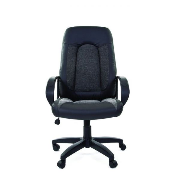 Кресло руководителя Chairman 429 экопремиум серый+ткань 10-356 черная