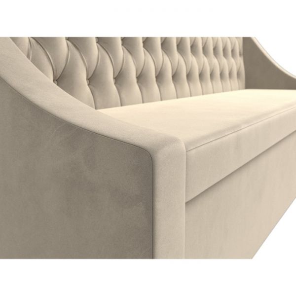 Кухонный прямой диван «Мерлин», механизм дельфин, рогожка, цвет серый