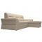 Угловой диван «Клайд», механизм дельфин, экокожа, цвет бежевый