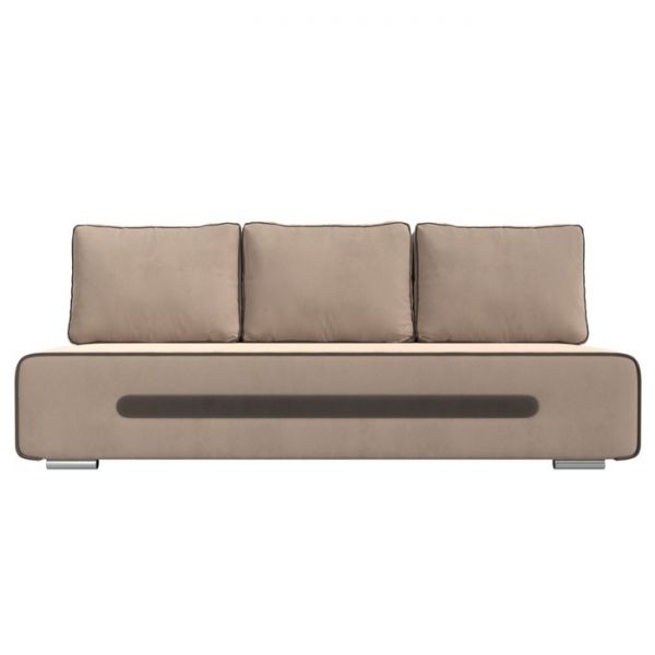 Прямой диван «Приам», механизм еврокнижка, велюр, цвет бежевый