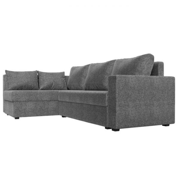 Угловой диван «Мансберг», механизм еврокнижка, угол левый, рогожка, цвет серый