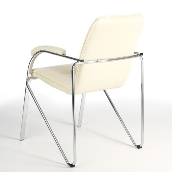 Кресло "Самба", обивка экокожа, цвет крем, каркас хромированный