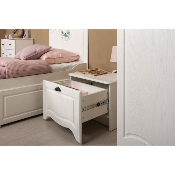 Тумба прикроватная Роуз 13.235, 580х358х403, Белый/Ясень ваниль