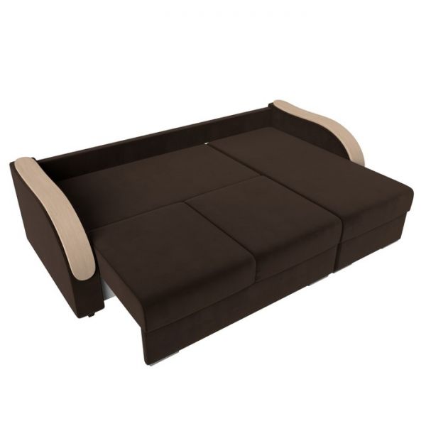 Угловой диван «Дарси», механизм еврокнижка, микровельвет, цвет бежевый