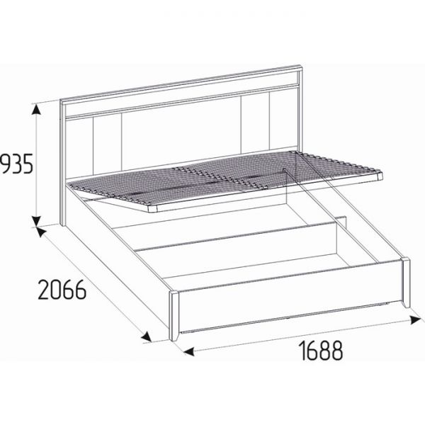 Кровать Люкс с подъёмным механизмом Nature 308, 1400 ? 2000 мм, цвет гаскон пайн / чёрный