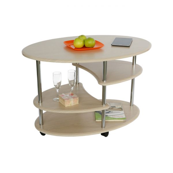 Стол журнальный «Эллипс», сж-01, 900 ? 600 ? 570 мм, цвет дуб белёный