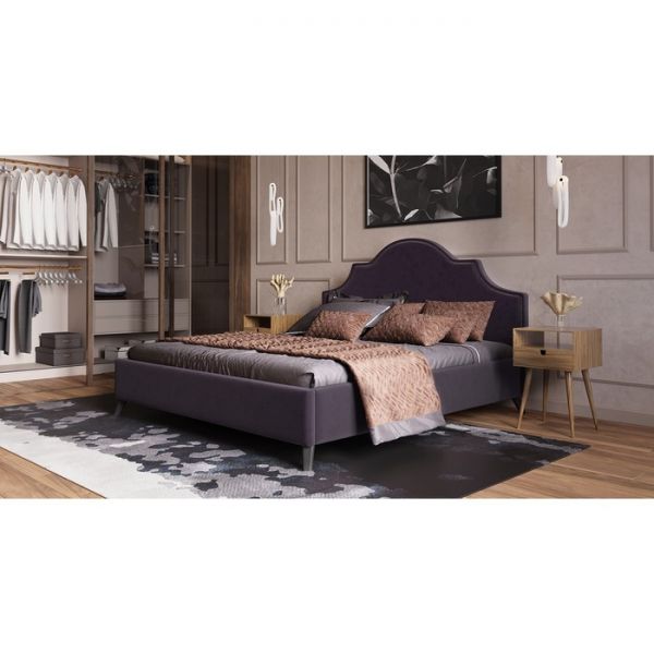 Кровать Фаина, 1800х2000, ортопедическое осн+ПМ, Блиц 13/Баклажановый