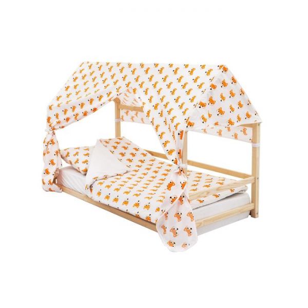 Детская кровать-домик Монтессори Бельмарко Svogen натура