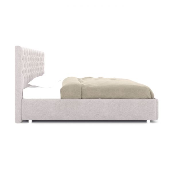 Кровать «Купол тысячелетия» с ПМ, 140 ? 200 см, ортопедическое основание, рогожка, серый