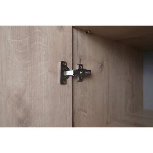 Шкаф 2-х створчатый с зеркалом Кристабель-21 800х550х2230 дуб ирландский/белый матовый/серо-голубой