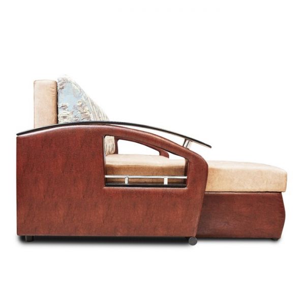 Диван «Дубаи» с оттоманкой, ППУ, левый угол, цвет селфи 01 / скарлет аква / астор 560