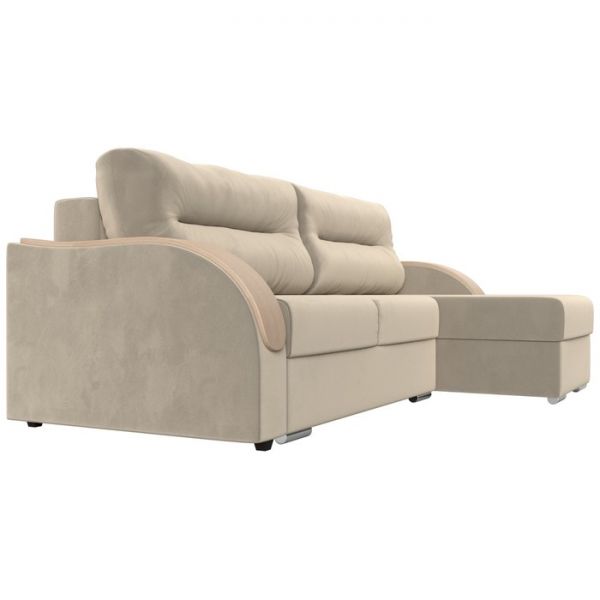 Угловой диван «Дарси», механизм еврокнижка, микровельвет, цвет бежевый