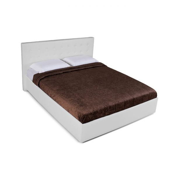 Кровать «Космопорт» без ПМ, 1400 ? 2000, встроенное основание, цвет взбитые сливки