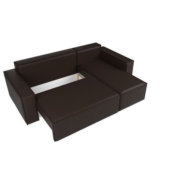 Угловой диван «Куба», механизм еврокнижка, экокожа, цвет бежевый