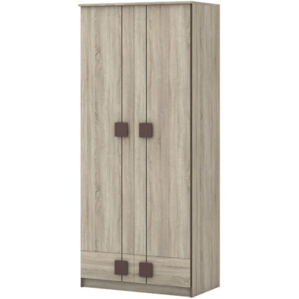 Шкаф «Диско» для платья, 902 ? 515 ? 2072 мм, с ящиками, цвет дуб сонома / шоколад