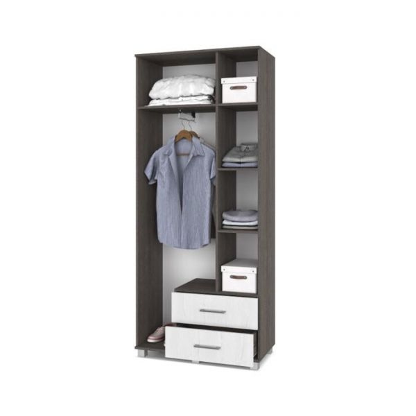 Шкаф трёхстворчатый Карина К33 с зеркалом и ящиками 900x420x2100 Анкор темный/светлый