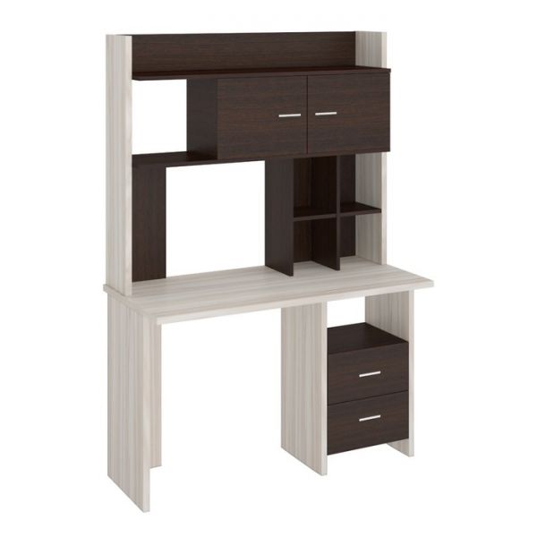 Компьютерный стол, 1200 ? 600 ? 1785 мм, цвет белый жемчуг