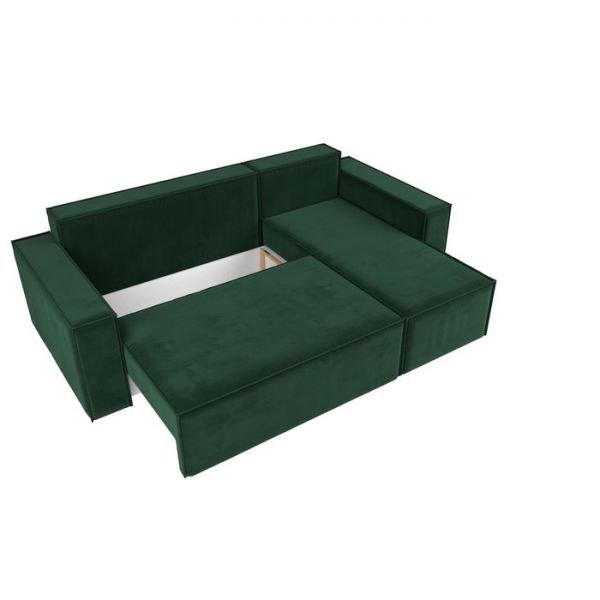 Угловой диван «Куба», механизм еврокнижка, велюр, цвет бежевый