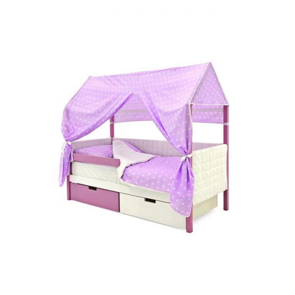 Детская кровать-домик мягкий Бельмарко  Svogen лаванда-белый