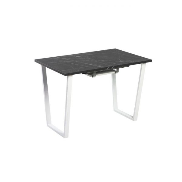 Стол АТЛАНТ-02  1200/1700х800х760 Камень Черный/Опора Атлант белая глянцевая